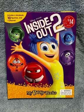 Disney Pixar Inside Out 2 My Busy Books Storybook and Figurine Activity Kit